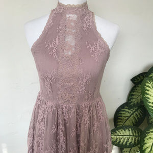 Free People Rose Lace Party Dress